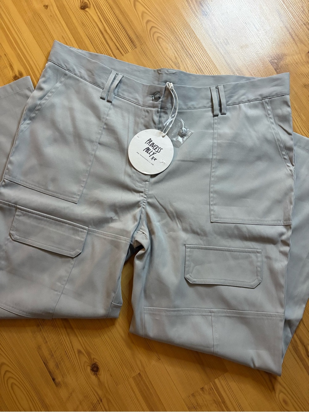 Princess Polly Light Gray Cargo Joggers